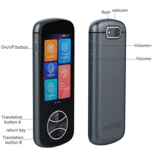 V10 3.0 inch Touch Screen Smart Translator 107 Languages with Offline Translation / Photo Translation(Black) by buy2fix