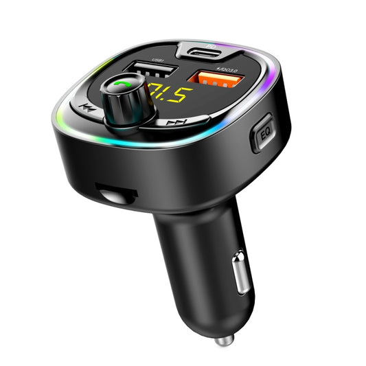 BT08D FM Transmitter Hands-free Car Kit MP3 Audio Player with QC3.0 + PD18W 5A Auto Fast Charger FM Modulator by buy2fix