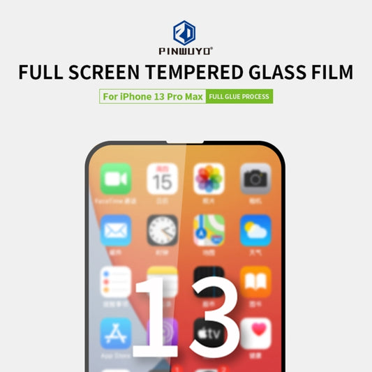 For iPhone 13 Pro Max PINWUYO 9H 2.5D Full Screen Tempered Glass Film (Black) by PINWUYO