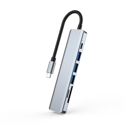 7 In 1 HDMI+SD/TF+USB2.0x2+USB3.0+PD to Type-C HUB Docking Station by buy2fix