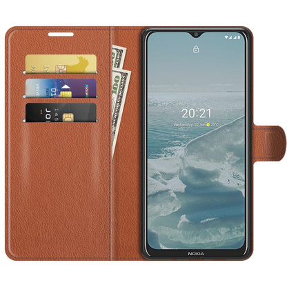 For Nokia G10/G20 Litchi Texture Horizontal Flip Protective Case with Holder & Card Slots & Wallet(Brown) - Mobile Accessories by buy2fix | Online Shopping UK | buy2fix