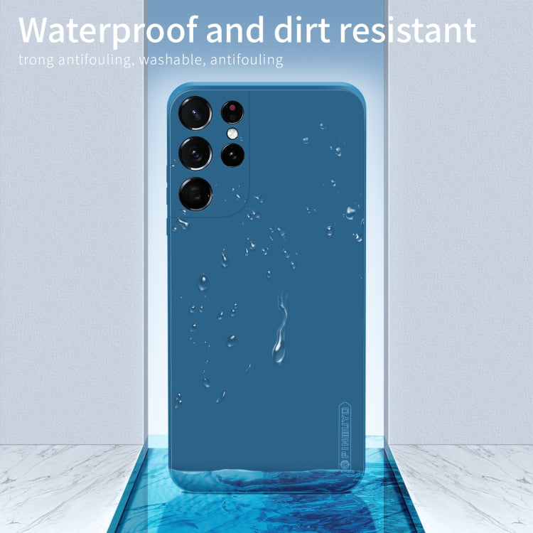 For Samsung Galaxy S21 Ultra 5G PINWUYO Touching Series Liquid Silicone TPU Shockproof Case(Blue) - Galaxy S21 Ultra 5G Cases by PINWUYO | Online Shopping UK | buy2fix