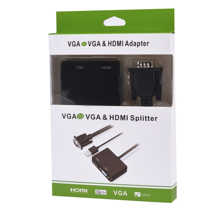 VGA to HDMI Adapter VGA Splitter with 3.5mm Audio Converter - VGA Splitters by buy2fix | Online Shopping UK | buy2fix