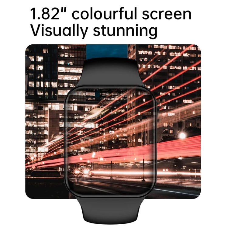 IWO7 1.82 inch Color Screen Smart Watch IP68 Waterproof,Support Bluetooth Call/Heart Rate Monitoring/Blood Pressure Monitoring/Blood Oxygen Monitoring/Sleep Monitoring(Black) - Smart Wear by buy2fix | Online Shopping UK | buy2fix