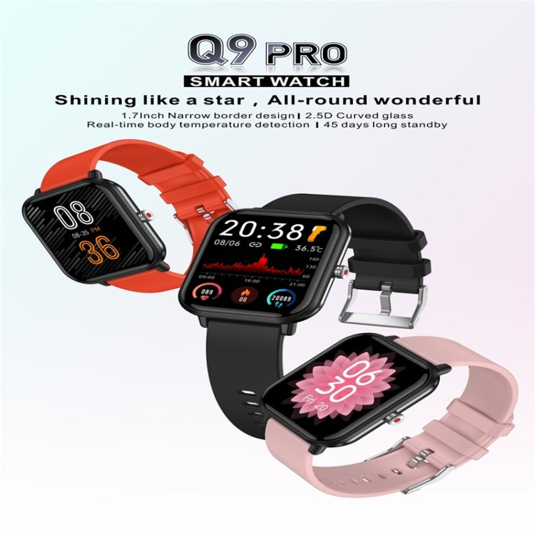 Q9pro 1.7 inch Color Screen Smart Watch, IP68 Waterproof,Support Temperature Monitoring/Heart Rate Monitoring/Blood Pressure Monitoring/Blood Oxygen Monitoring/Sleep Monitoring(Orange) - Smart Wear by buy2fix | Online Shopping UK | buy2fix