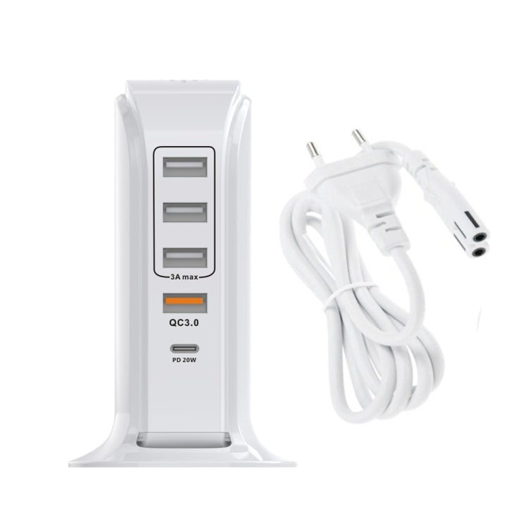 PD-36W PD3.0 + QC3.0 4-port USB Mobile Phone Charging Sailboat Multi Port Charger, EU Plug - Multifunction Charger by buy2fix | Online Shopping UK | buy2fix