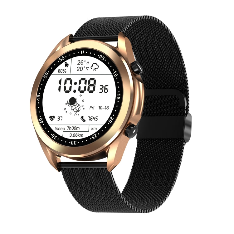 DW95 1.28 inch Color Screen Smart Watch, IP67 Waterproof,Steel Watchband,Support Bluetooth Call/Heart Rate Monitoring/Blood Pressure Monitoring/Blood Oxygen Monitoring/Sleep Monitoring(Gold) - Smart Wear by buy2fix | Online Shopping UK | buy2fix