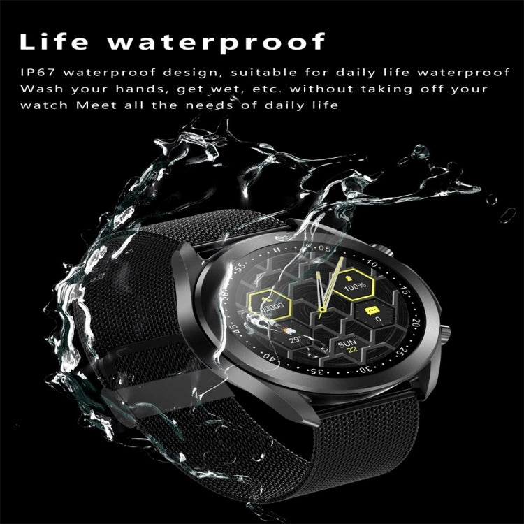 DW95 1.28 inch Color Screen Smart Watch, IP67 Waterproof,Steel Watchband,Support Bluetooth Call/Heart Rate Monitoring/Blood Pressure Monitoring/Blood Oxygen Monitoring/Sleep Monitoring(Silver) - Smart Wear by buy2fix | Online Shopping UK | buy2fix