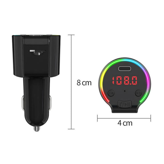 G61 FM Transmitter Music MP3 Player QC3.0 Type-C Quick Charge Support 5.0 Hands-free Car Kit by buy2fix