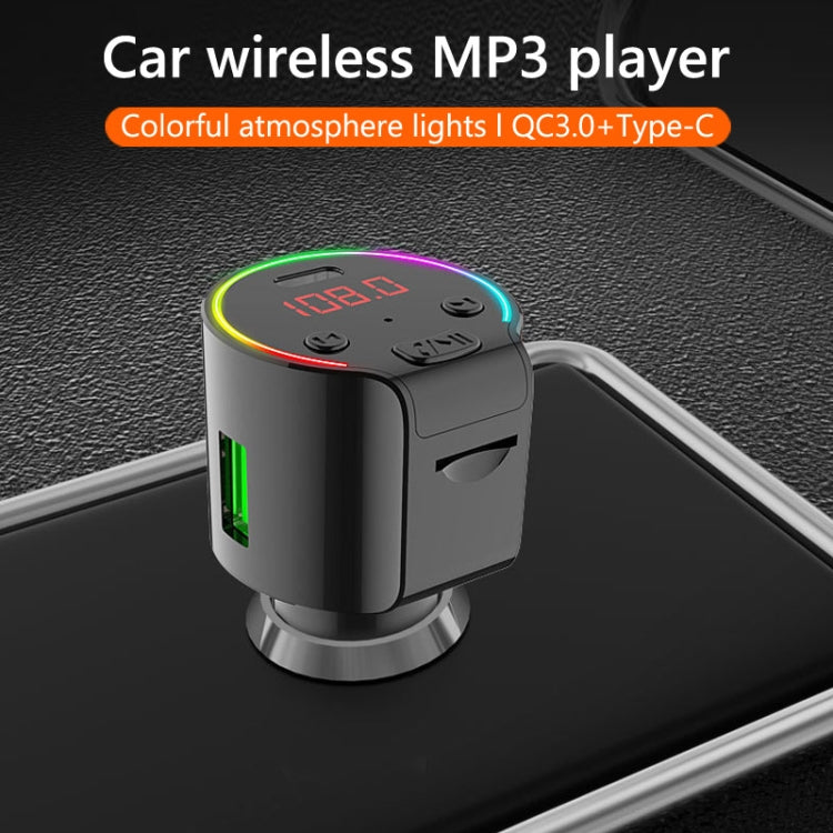 G61 FM Transmitter Music MP3 Player QC3.0 Type-C Quick Charge Support 5.0 Hands-free Car Kit - In Car by buy2fix | Online Shopping UK | buy2fix