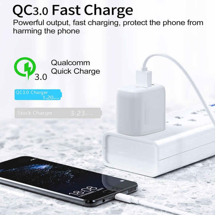 CS-20W Mini Portable PD3.0 + QC3.0 Dual Ports Fast Charger with 3A Type-C to 8 Pin Data Cable(EU Plug) - Apple Accessories by buy2fix | Online Shopping UK | buy2fix