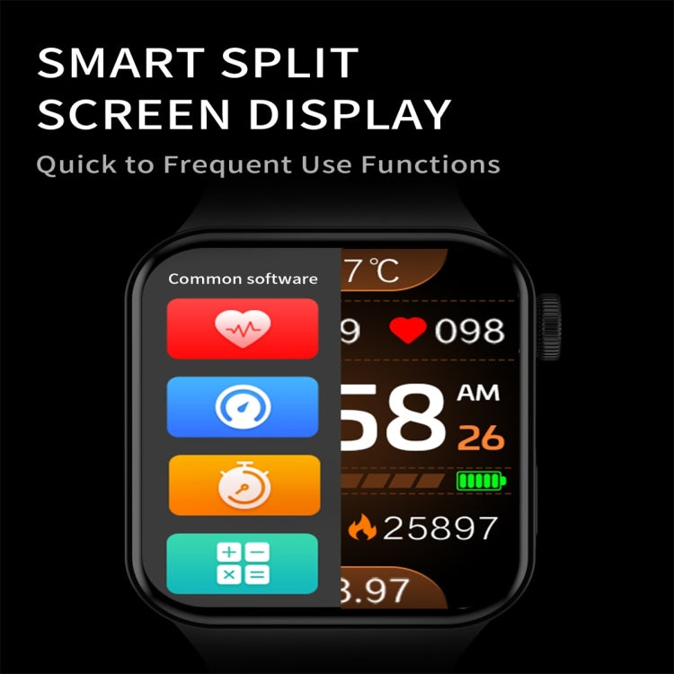 i7 pro 1.75 inch Color Screen Smart Watch, IP67 Waterproof,Support Bluetooth Call/Heart Rate Monitoring/Blood Pressure Monitoring/Blood Oxygen Monitoring/Sleep Monitoring(Black) - Smart Wear by buy2fix | Online Shopping UK | buy2fix