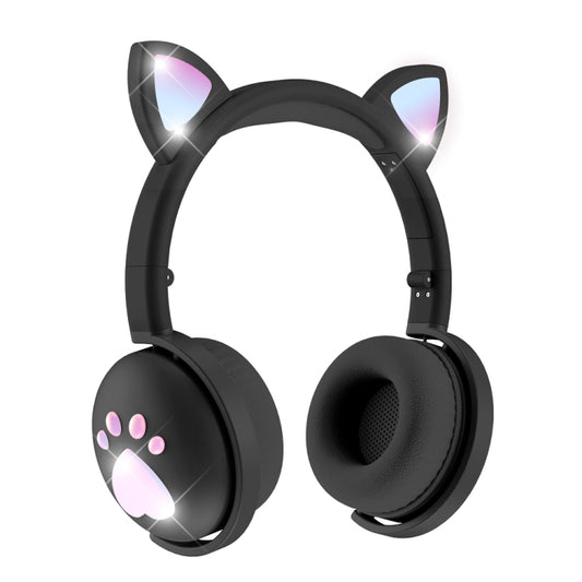 BK9 HiFi 7.1 Surround Sound Cat Claw Luminous Cat Ear Bluetooth Gaming Headset with Mic(Black) by buy2fix