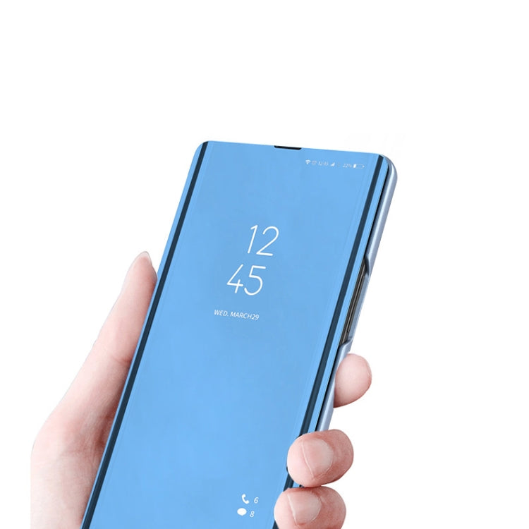 For Xiaomi Mi 11T / 11T Pro Plated Mirror Horizontal Flip Leather Case with Holder(Blue) by buy2fix
