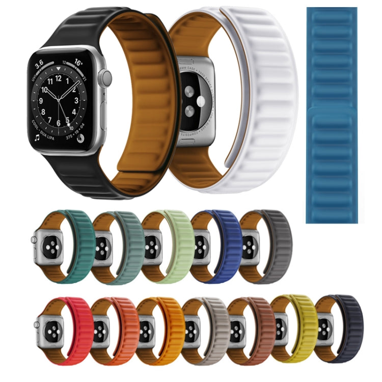 Silicone Magnetic Strap Watch Band For Apple Watch Ultra 49mm&Watch Ultra 2 49mm / Series 9&8&7 45mm / SE 3&SE 2&6&SE&5&4 44mm / 3&2&1 42mm(Brown) by buy2fix