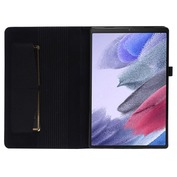 For Samsung Galaxy Tab A8 10.5 2021 Horizontal Flip Fabric PU Leather Tablet Case with Card Slots & Holder(Black) - Samsung Accessories by buy2fix | Online Shopping UK | buy2fix