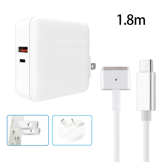 A6 PD 65W USB-C / Type-C + QC3.0 USB Laptop Adapter + 1.8m USB-C / Type-C to MagSafe 2 / T Data Cable Set for MacBook Series, US Plug + AU Plug - Cable & Adapter by buy2fix | Online Shopping UK | buy2fix