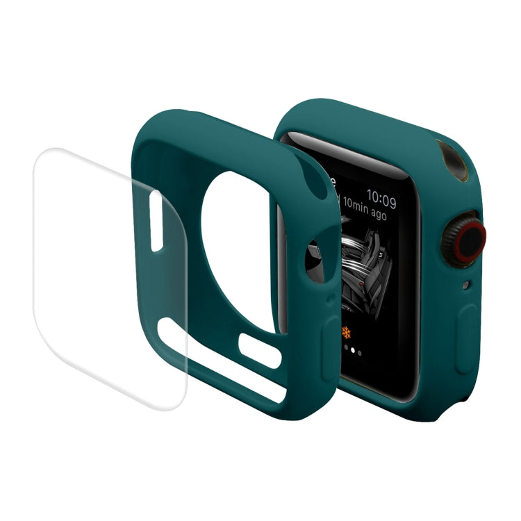 ENKAY Hat-Prince Protective TPU Watch Case + Full Coverage PET Screen Protector Film For Apple Watch Series 9 / 8 / 7 41mm(Dark Green) by ENKAY