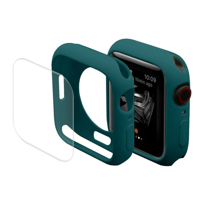 ENKAY Hat-Prince Protective TPU Watch Case + Full Coverage PET Screen Protector Film For Apple Watch Series 9 / 8 / 7 41mm(Dark Green) by ENKAY