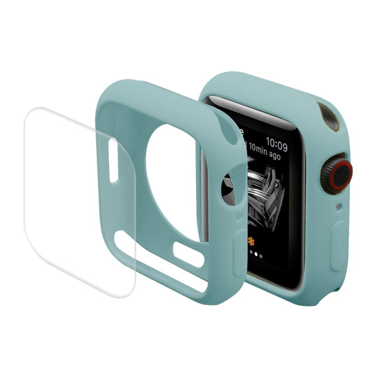 ENKAY Hat-Prince Protective TPU Watch Case + Full Coverage PET Screen Protector Film For Apple Watch Series 9 / 8 / 7 45mm(Green)