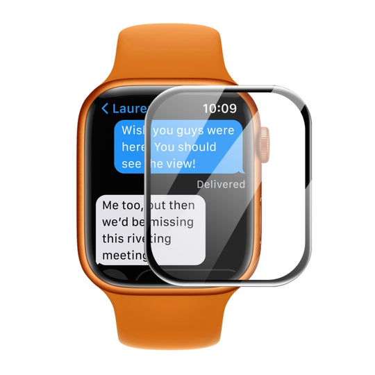 ENKAY Hat-Prince 3D Curved Edge Full Coverage Full Tempered Glass HD Screen Protector Film For Apple Watch Series 9 / 8 / 7 41mm(Black)