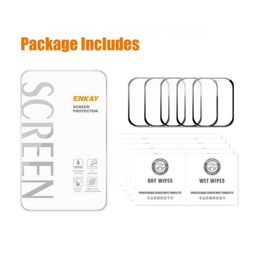 5pcs ENKAY Hat-Prince 3D Curved Edge Full Coverage Full Tempered Glass HD Screen Protector Film For Apple Watch Series 9 / 8 / 7 45mm(Transparent) by ENKAY