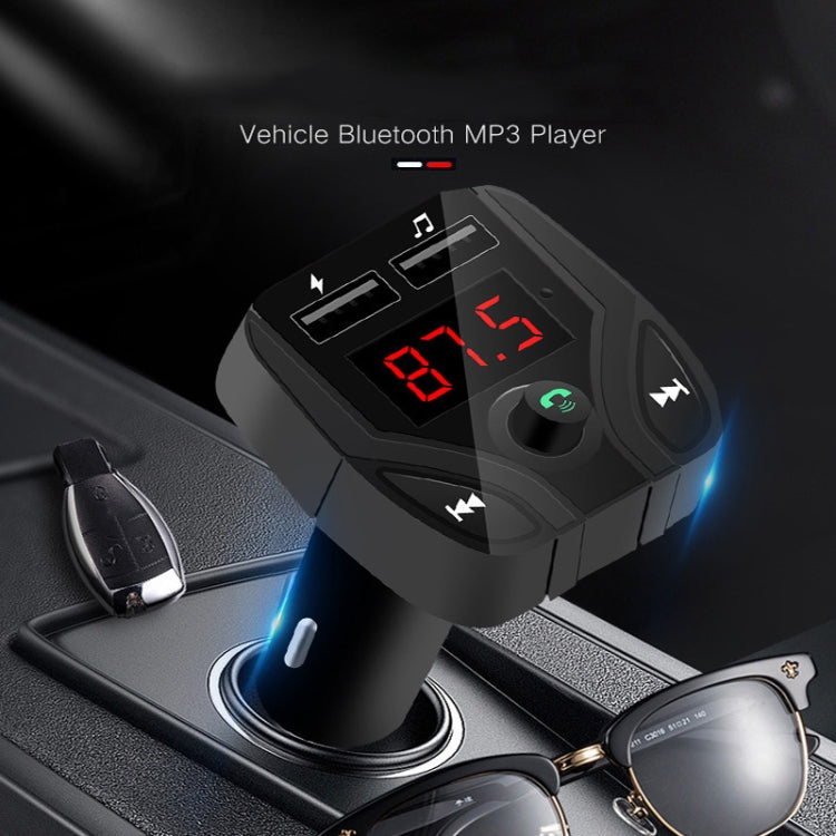 C4 Bluetooth MP3 Hands-free Car Device LCD FM Transmitter Dual USB Charger - In Car by buy2fix | Online Shopping UK | buy2fix