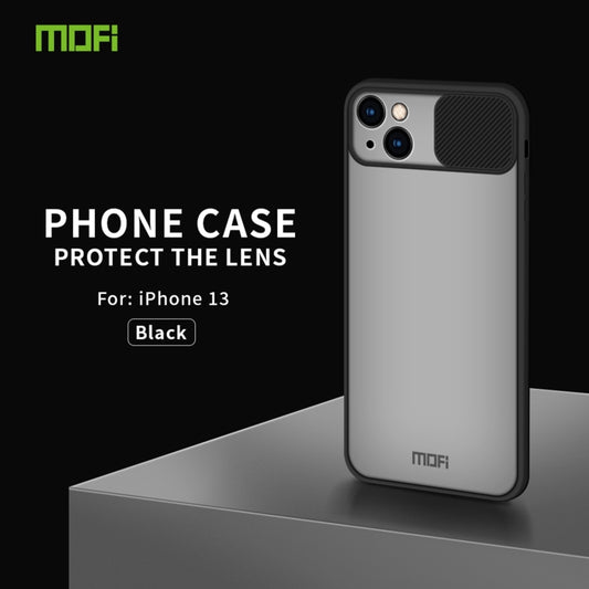 For iPhone 13 MOFI Translucent Frosted PC + TPU Phone Case(Black) by MOFI