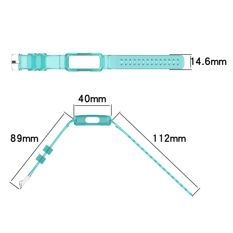 For Fitbit Ace 3 Transparent Silicone Integrated Watch Band(Transparent Blue) - Watch Bands by buy2fix | Online Shopping UK | buy2fix