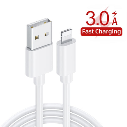 QC-04 QC3.0 + 3 x USB2.0 Multi-ports Charger with 3A USB to 8 Pin Data Cable, EU Plug(White) - Apple Accessories by buy2fix | Online Shopping UK | buy2fix