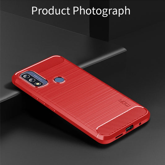 For Motorola Moto G Pure 2021 MOFI Gentleness Series Brushed Texture Carbon Fiber Soft TPU Case(Red) by MOFI