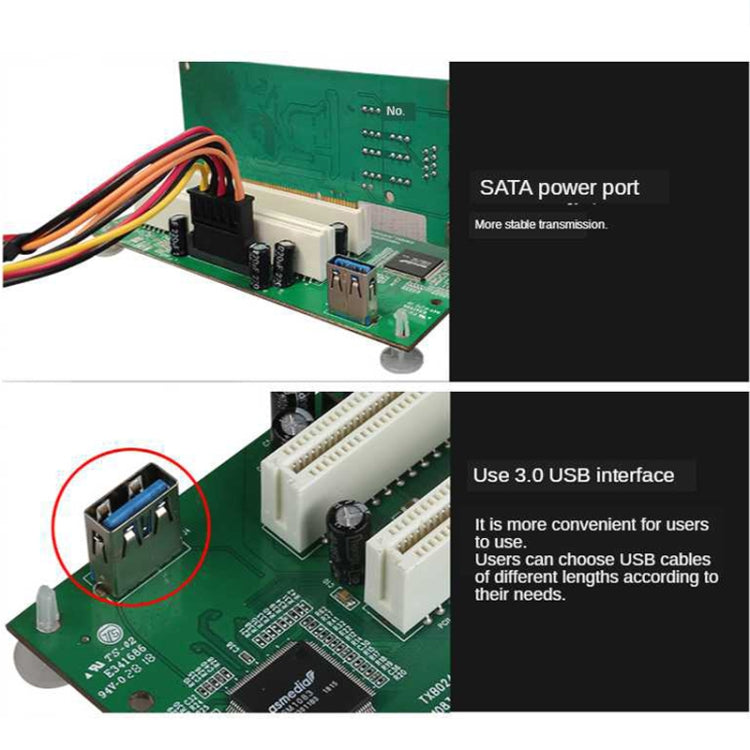 PCIe to Dual PCI Slot Adapter Card USB 3.0 Expansion Card by buy2fix