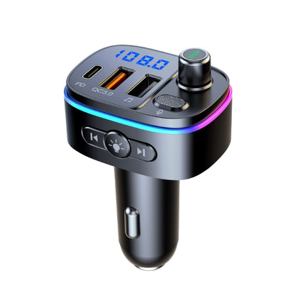 T65 Car Bluetooth FM Transmitter Dual USB Type-C QC3.0 Charger - In Car by buy2fix | Online Shopping UK | buy2fix