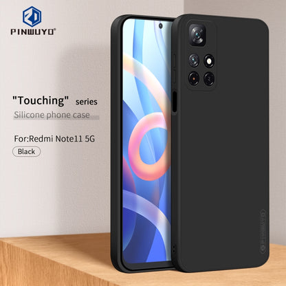 For Xiaomi Redmi Note 11 / Poco M4 Pro 5G PINWUYO Liquid Silicone TPU Phone Case(Black) - Xiaomi Accessories by PINWUYO | Online Shopping UK | buy2fix