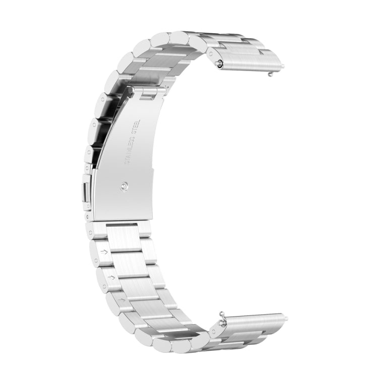 For Huawei Watch GT Runner / Watch GT 3 46mm Three Bead Stainless Steel Watch Band (Silver) by buy2fix