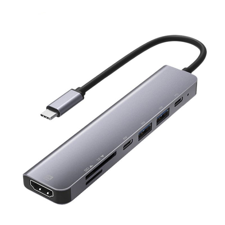 UC902 7-in-1 Multi-function HDMI+SD/TF+USB x 2+Type-C+PD to USB-C / Type-C Aluminum Alloy HUB - Computer & Networking by buy2fix | Online Shopping UK | buy2fix
