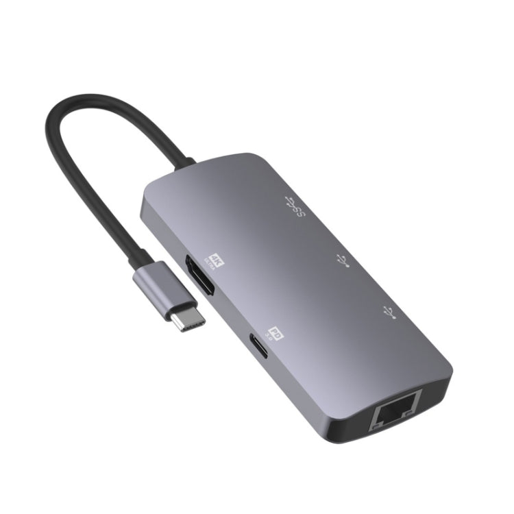 UC910 6-in-1 Type-C to HD+PD3.0+RJ45+USB3.0+USB2.0 x 2 Hub Adapter - Computer & Networking by buy2fix | Online Shopping UK | buy2fix