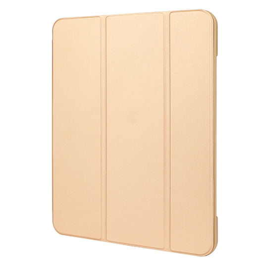 For iPad mini 6 / mini 2024 Tri-Fold Holder Leather Smart Tablet Case(Gold) by buy2fix