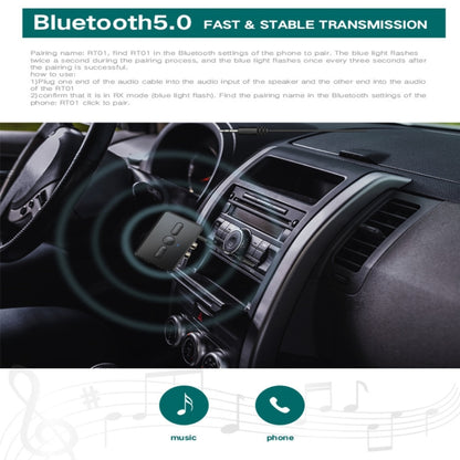 RT01 2-in-1 Bluetooth Receiver & Transmitter Car Hands-free - Apple Accessories by buy2fix | Online Shopping UK | buy2fix