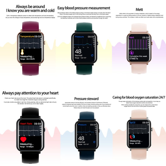 Q19 Pro IP67 Waterproof 1.69 inch Smartwatch(Gold+Burgundy) by buy2fix