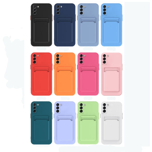 For Samsung Galaxy S22 Ultra 5G Skin Feel Card Contrast Color Button TPU Phone Case(Dark Blue) - Galaxy S22 Ultra 5G Cases by buy2fix | Online Shopping UK | buy2fix