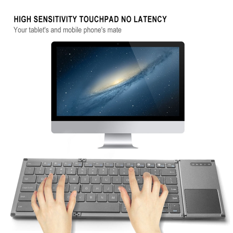 B066S Multi-function Ultra-thin Mini Wireless Three Fold Bluetooth Keyboard -  by buy2fix | Online Shopping UK | buy2fix