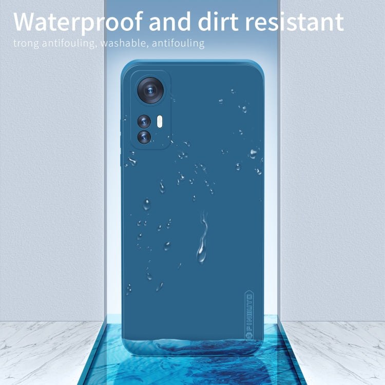 For Xiaomi 12 PINWUYO Liquid Silicone TPU Phone Case(Black) - 12 Cases by PINWUYO | Online Shopping UK | buy2fix