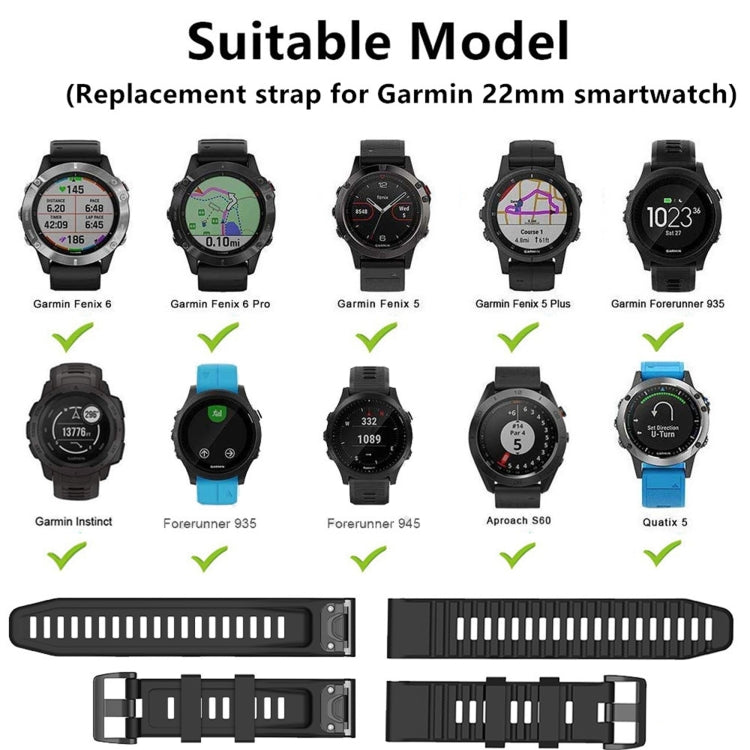 For Garmin Approach s60 Silicone Watch Band(Black) - Watch Bands by buy2fix | Online Shopping UK | buy2fix