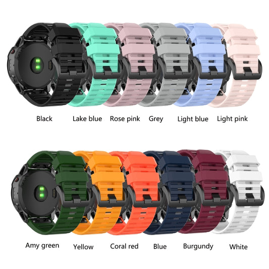For Garmin Fenix 3 26mm Silicone Watch Band(Amy green) by buy2fix