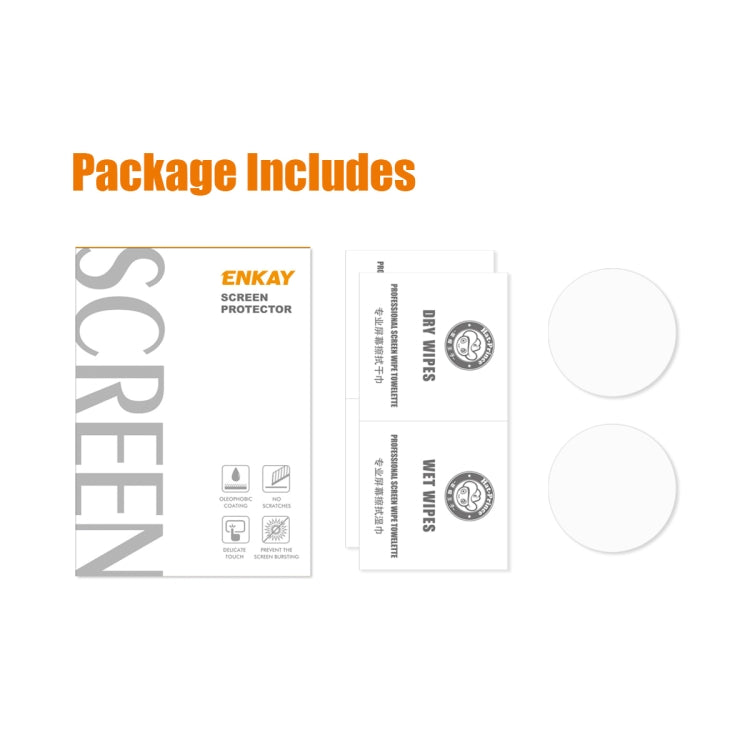 2 PCS For Garmin Fenix 7X ENKAY 0.2mm 9H Tempered Glass Screen Protector Watch Film by ENKAY