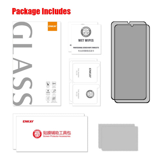 2 PCS For Samsung Galaxy A22 5G ENKAY 28 Degree Anti-peeping Tempered Glass Full Screen Film by ENKAY