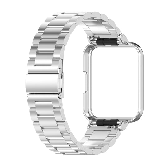 For Xiaomi Redmi Watch2 Lite International Version 2 in 1 Three-bead Metal Watch Band with Watch Frame(Silver) by buy2fix