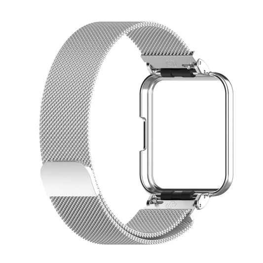 For Xiaomi Redmi Watch 2 Lite 2 in 1 Milano Metal Watch Band with Watch Frame(Silver) by buy2fix