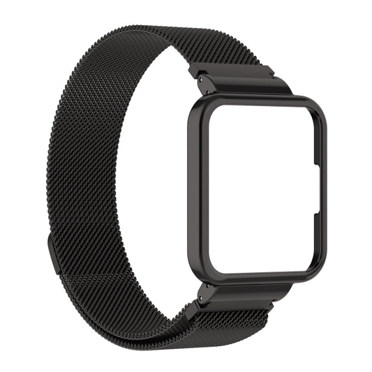 For Xiaomi Redmi Watch 2 Lite 2 in 1 Milano Metal Watch Band with Watch Frame(Black) - Watch Bands by buy2fix | Online Shopping UK | buy2fix